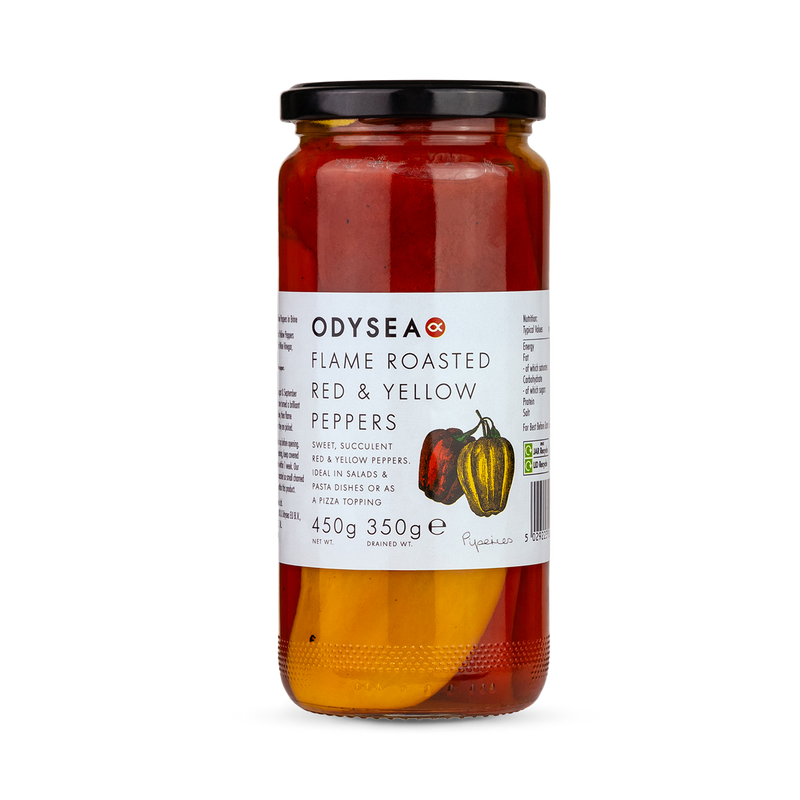 Odysea roasted red and yellow peppers 450g, UK version
