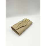SVNX ruched bow clutch bag gold, imported from the UK