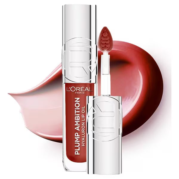 L'Oréal Paris Plump Ambition Lip Oil 485 Wine O'clock, imported from the UK