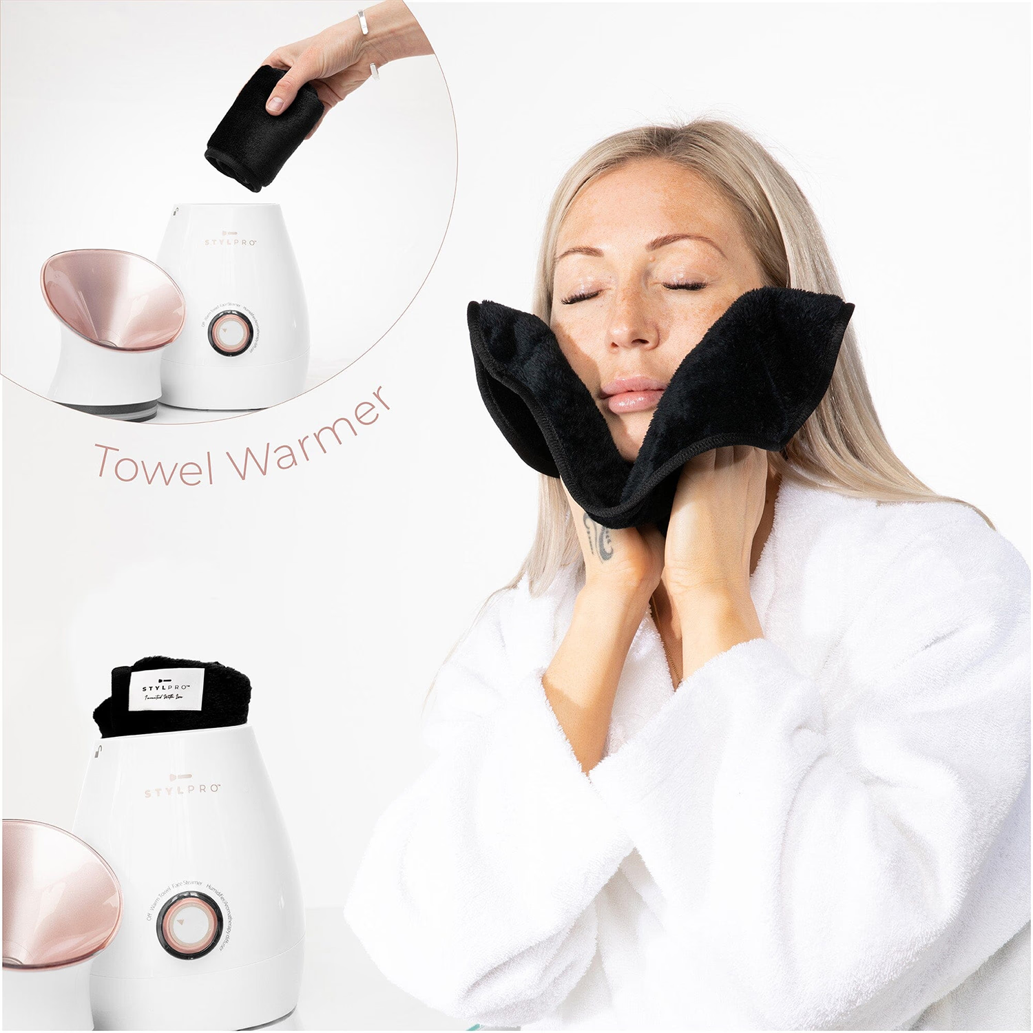 Stylpro 4-in-1 facial steamer rose gold, UK version