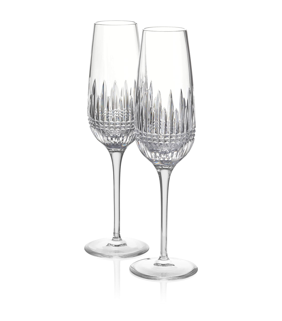 Waterford set of 2 diamond engraved champagne flutes 315ml (British brand)