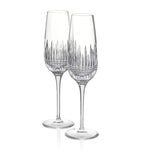 Waterford set of 2 diamond engraved champagne flutes 315ml (British brand)