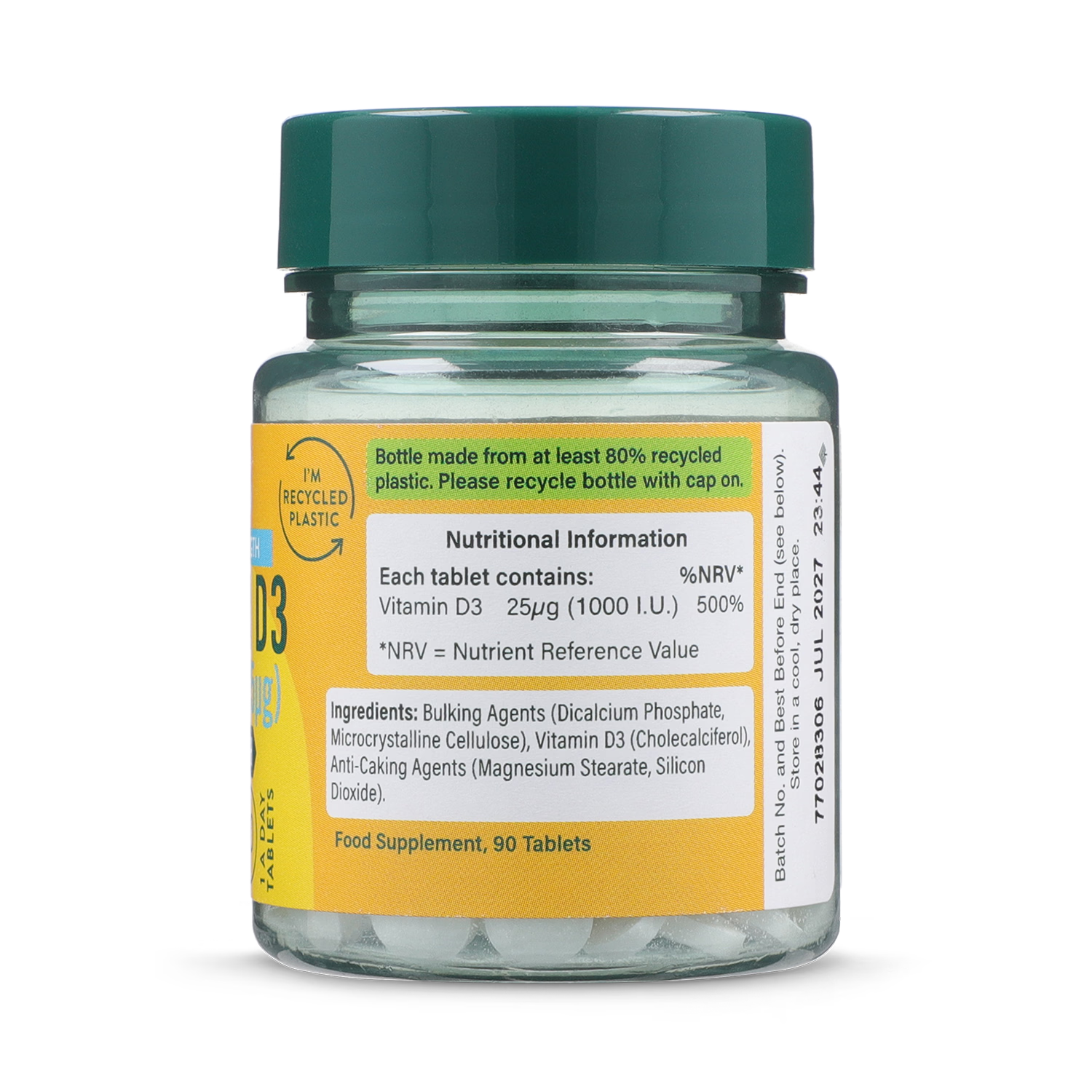 Holland & Barrett Vitamin D3 Tablets 1000 IU 90 count, UK version