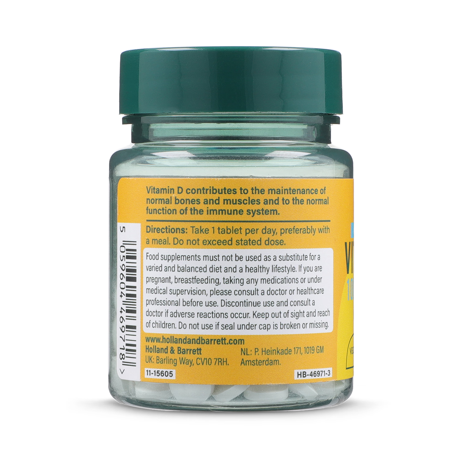 Holland & Barrett Vitamin D3 Tablets 1000 IU 90 count, UK version