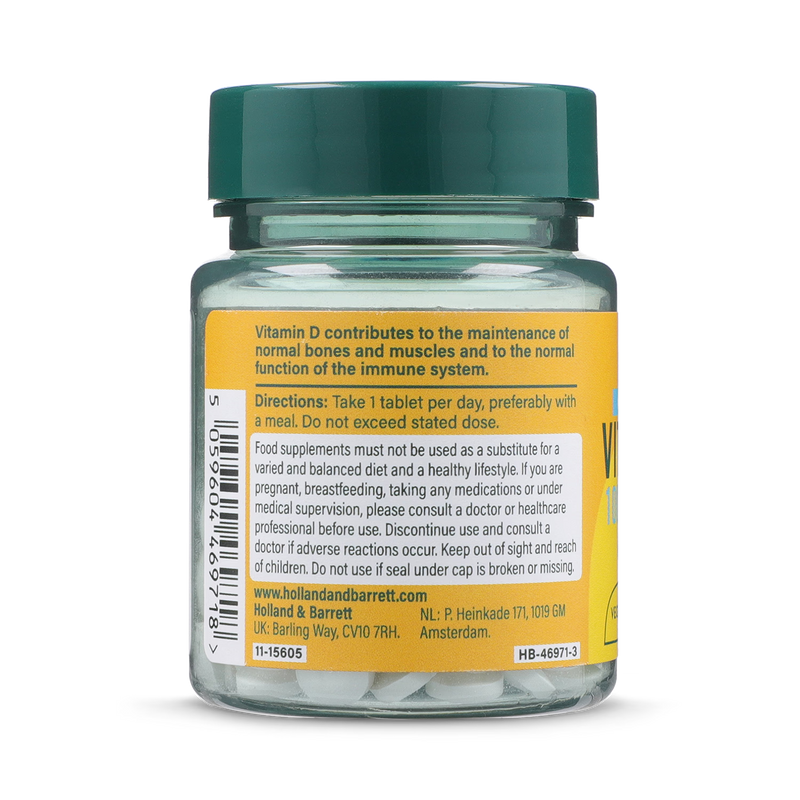 Holland & Barrett Vitamin D3 Tablets 1000 IU 90 count, UK version