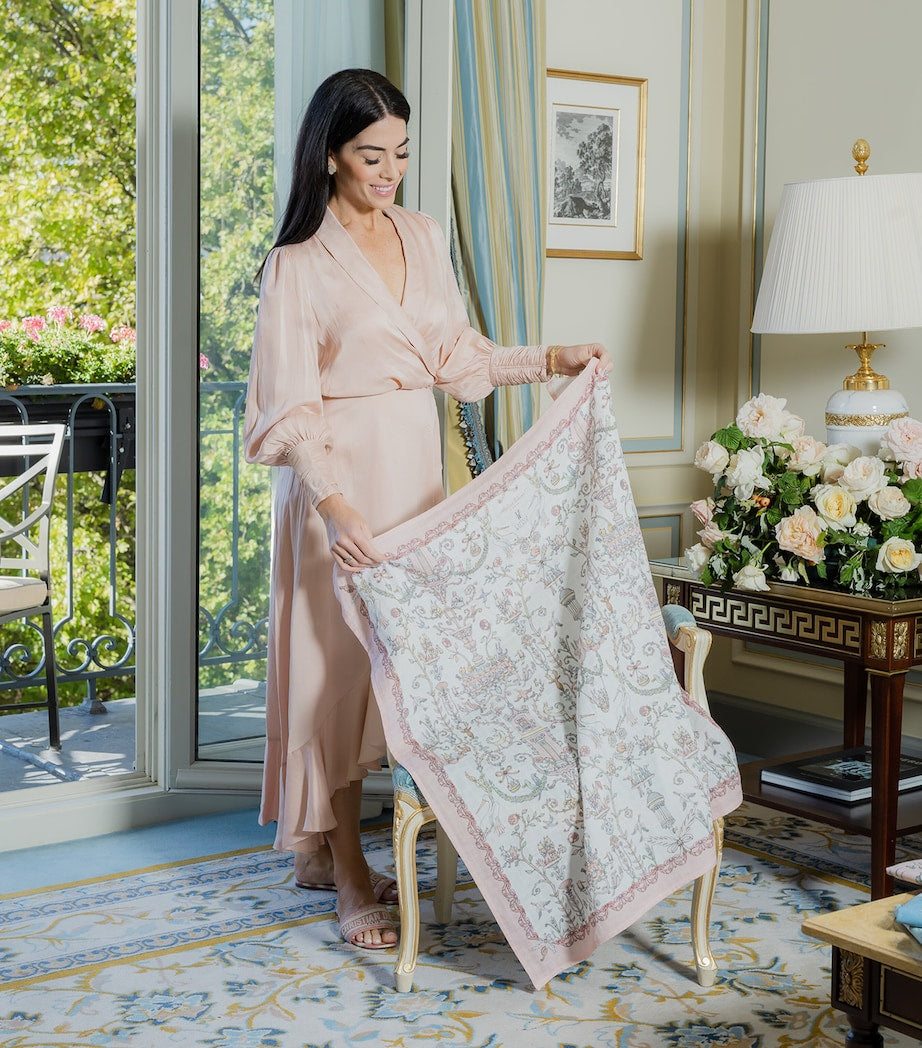 Atelier Choux toile de Jouy baby blanket 100x100cm, imported from the UK