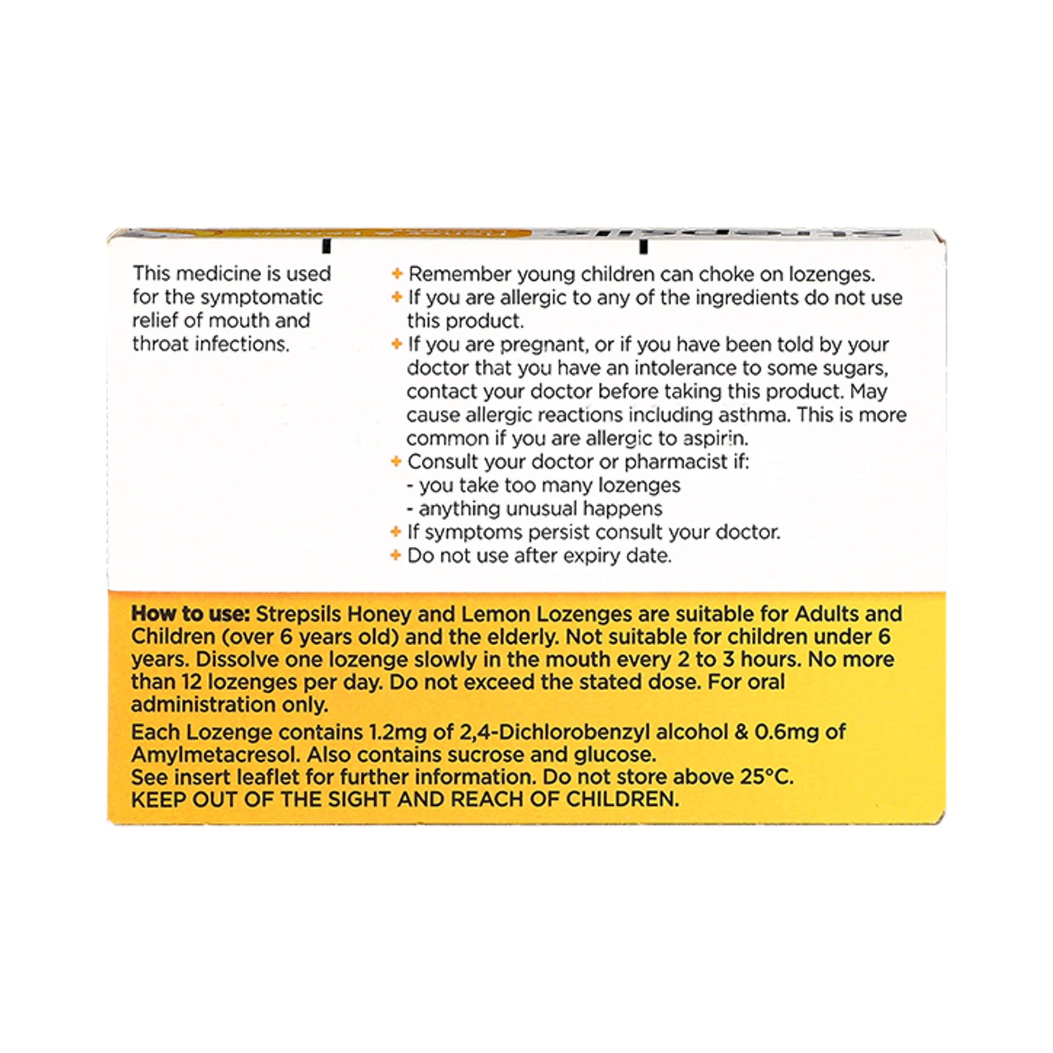 Strepsils Honey & Lemon throat lozenges 16 count (British brand)