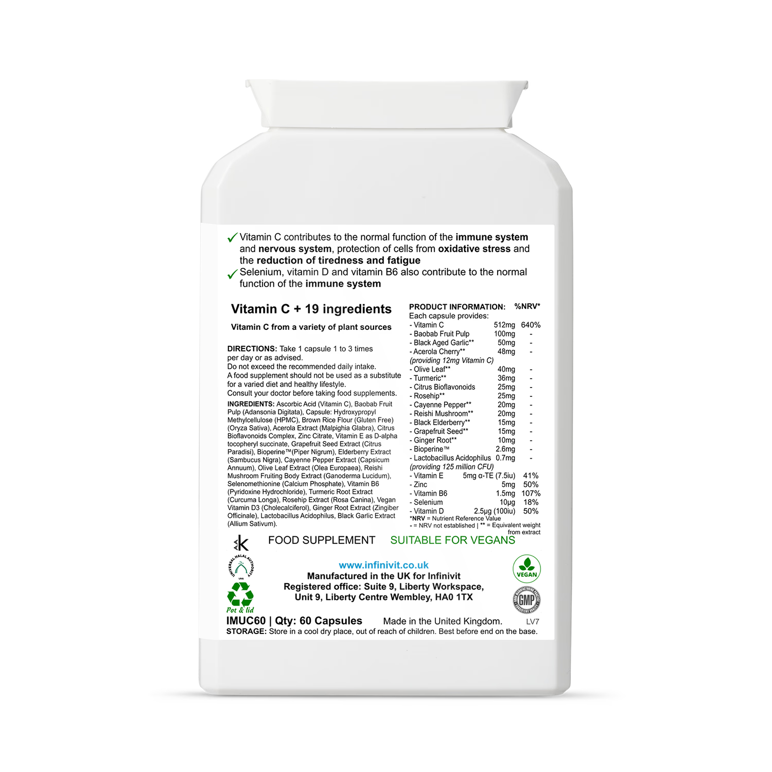 InfiniVit Advanced Immuno Support 60 capsules (British brand)