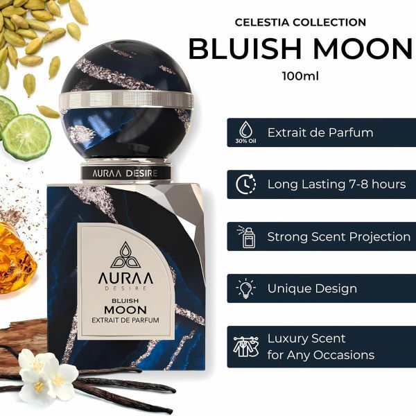 Auraa Desire Bluish Moon extrait de parfum 100ml, imported from the UK