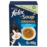 Felix Soup Mixed Variety Fish 6x48g Cat pouches & trays Sainsburys   
