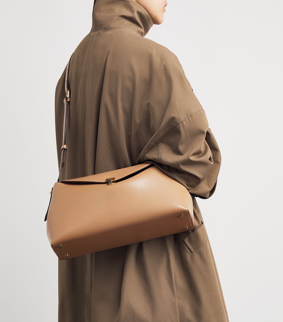 Toteme large leather T-Lock top-handle bag (British brand)