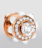 Marli New York rose gold diamond white agate earrings (British brand)