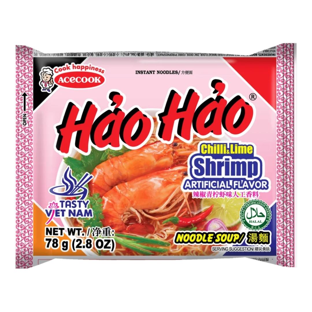 Acecook instant noodles chilli and lime shrimp flavour - British product