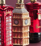 Harrods London Icons tree decorations set of 3 glass with Big Ben, imported from the UK