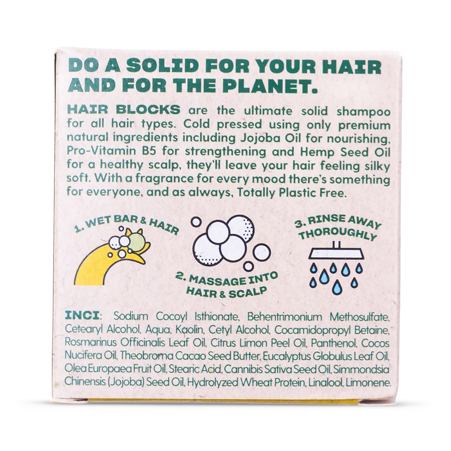 Hair Blocks solid shampoo bar Lemon Rosemary, UK version