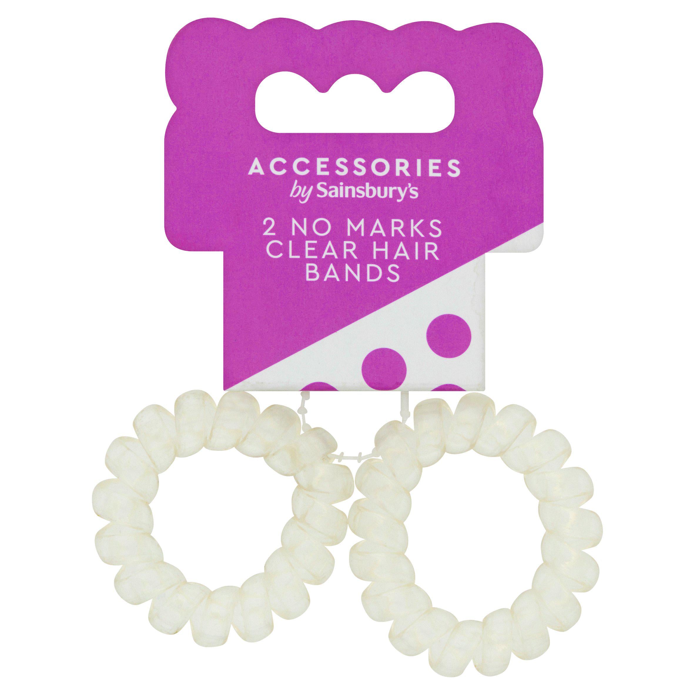 Sainsbury's Accessories No Marks Clear Hair Bands x2 Hair accessories Sainsburys   