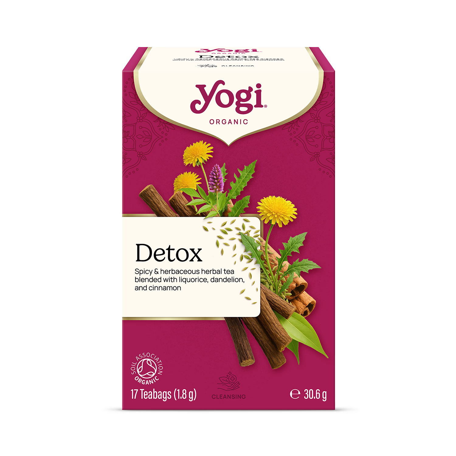 Organic Ayurvedic Herbal Detox Tea with Liquorice Dandelion and Cinnamon 17 Bags