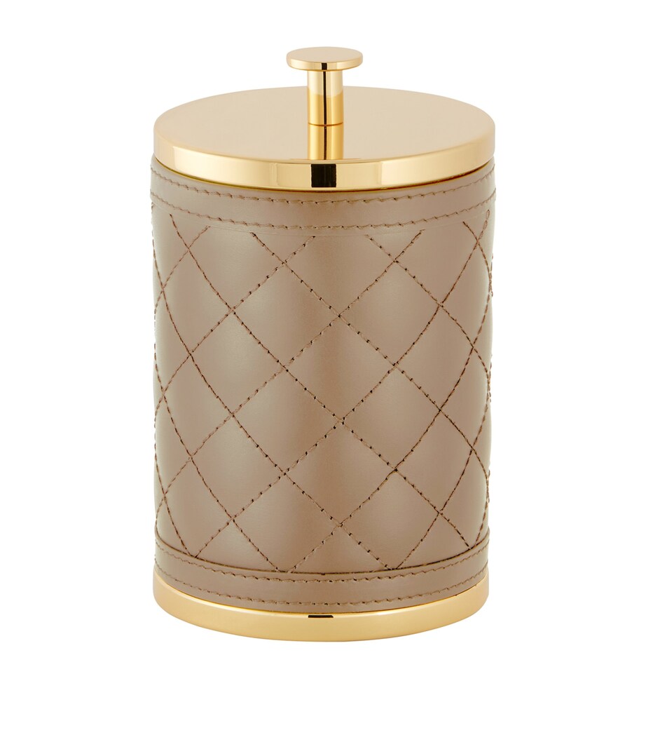 Riviere large quilted round storage box, imported from the UK