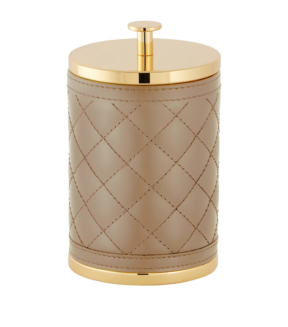 Riviere large quilted round storage box, imported from the UK