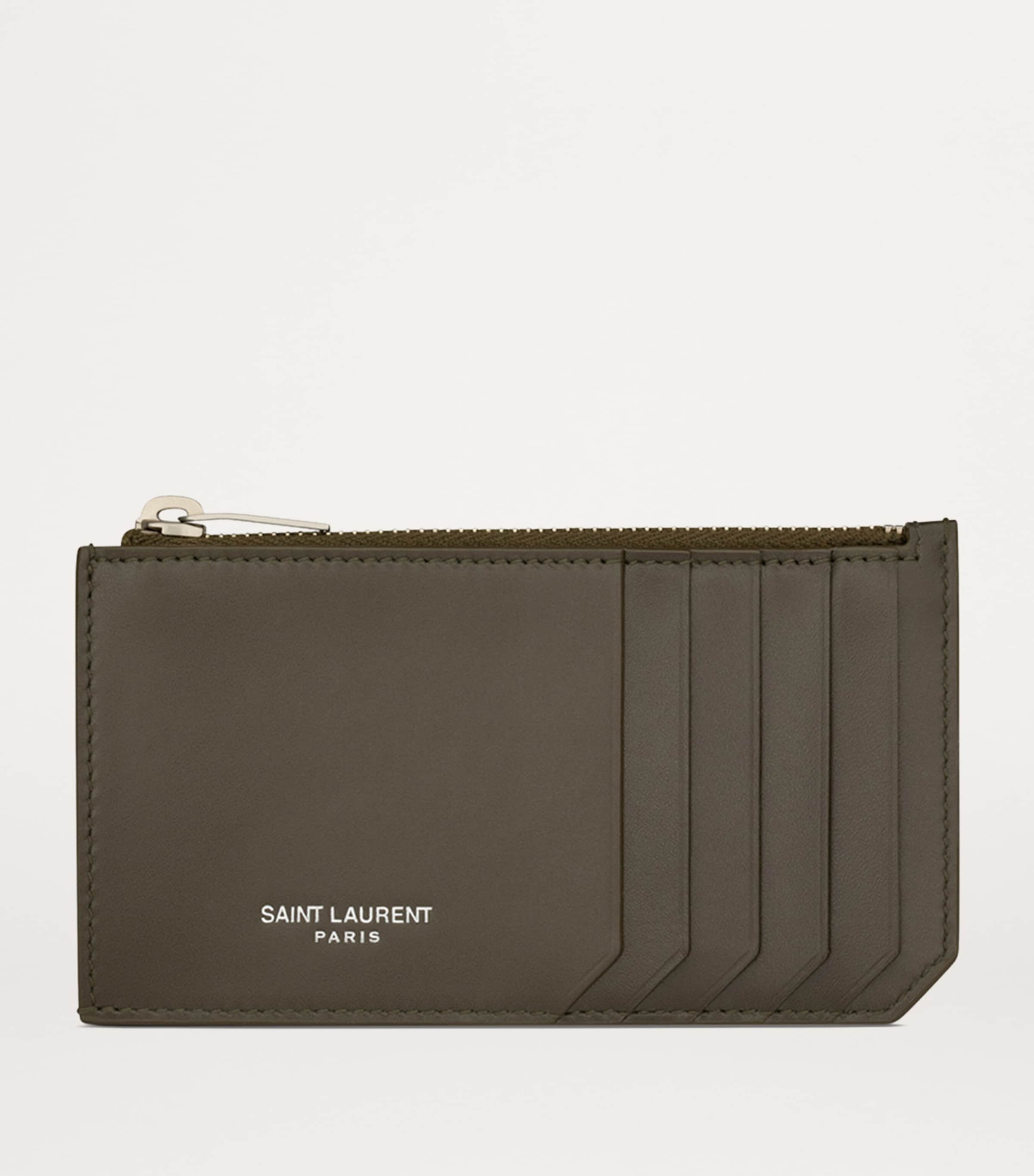 Saint Laurent leather zip-up card holder - British product