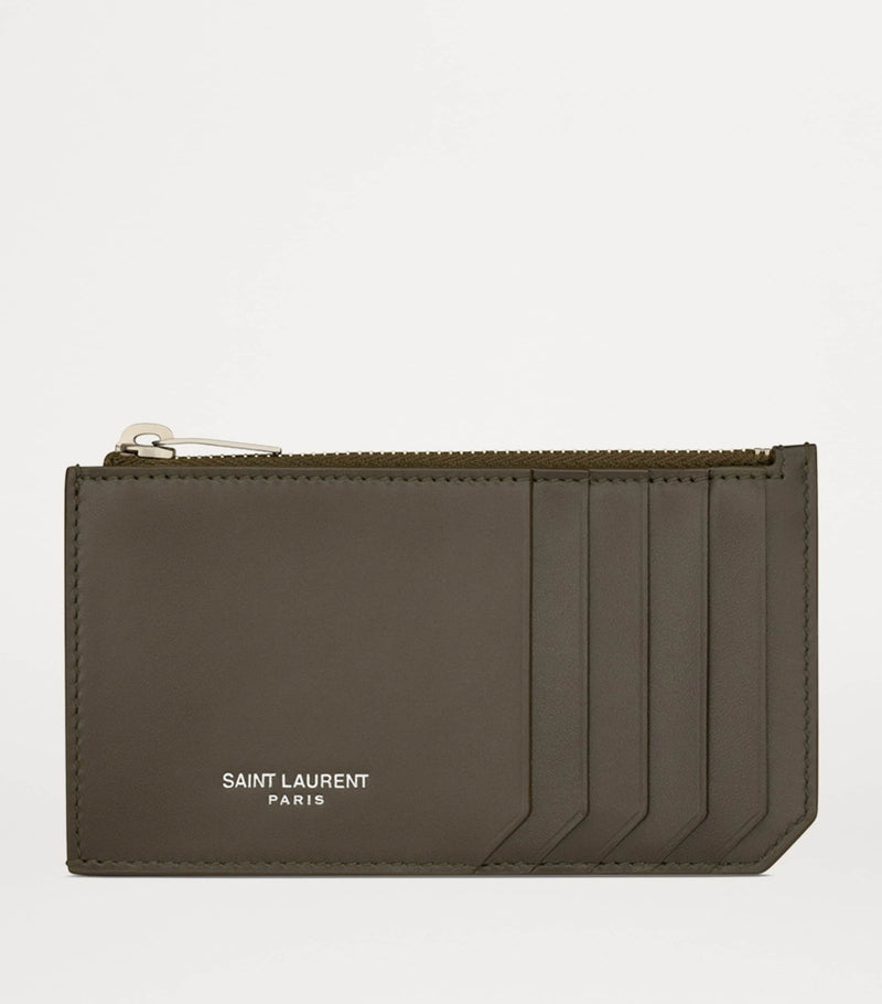 Saint Laurent leather zip-up card holder - British product