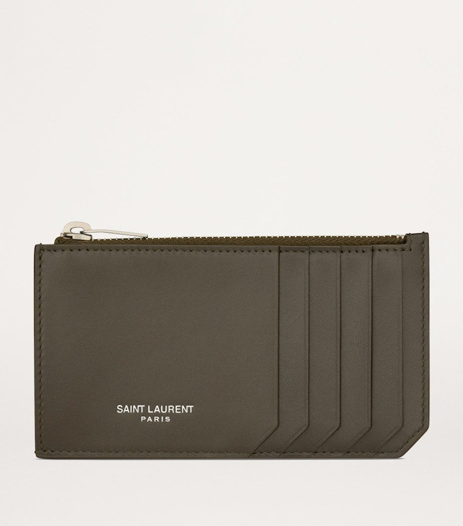 Saint Laurent leather zip-up card holder - British product