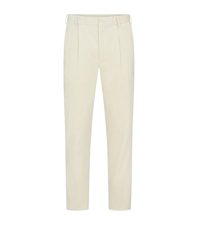 Straight Fit Cotton and Cashmere Corduroy Trousers