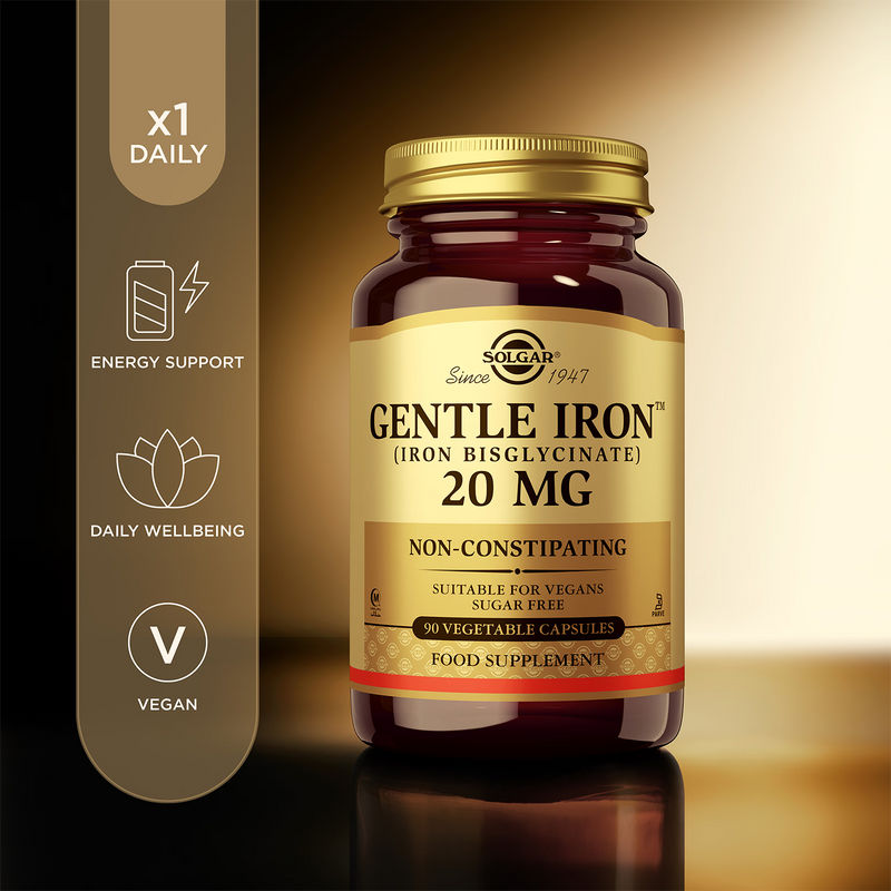 Solgar Gentle Iron 20mg 90 Vegi Capsules (British brand)