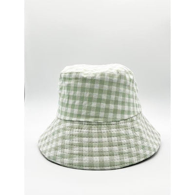 Superdrug SVNX Gingham Bucket Hat In Green & White 56cm- Buy online at McGrocer