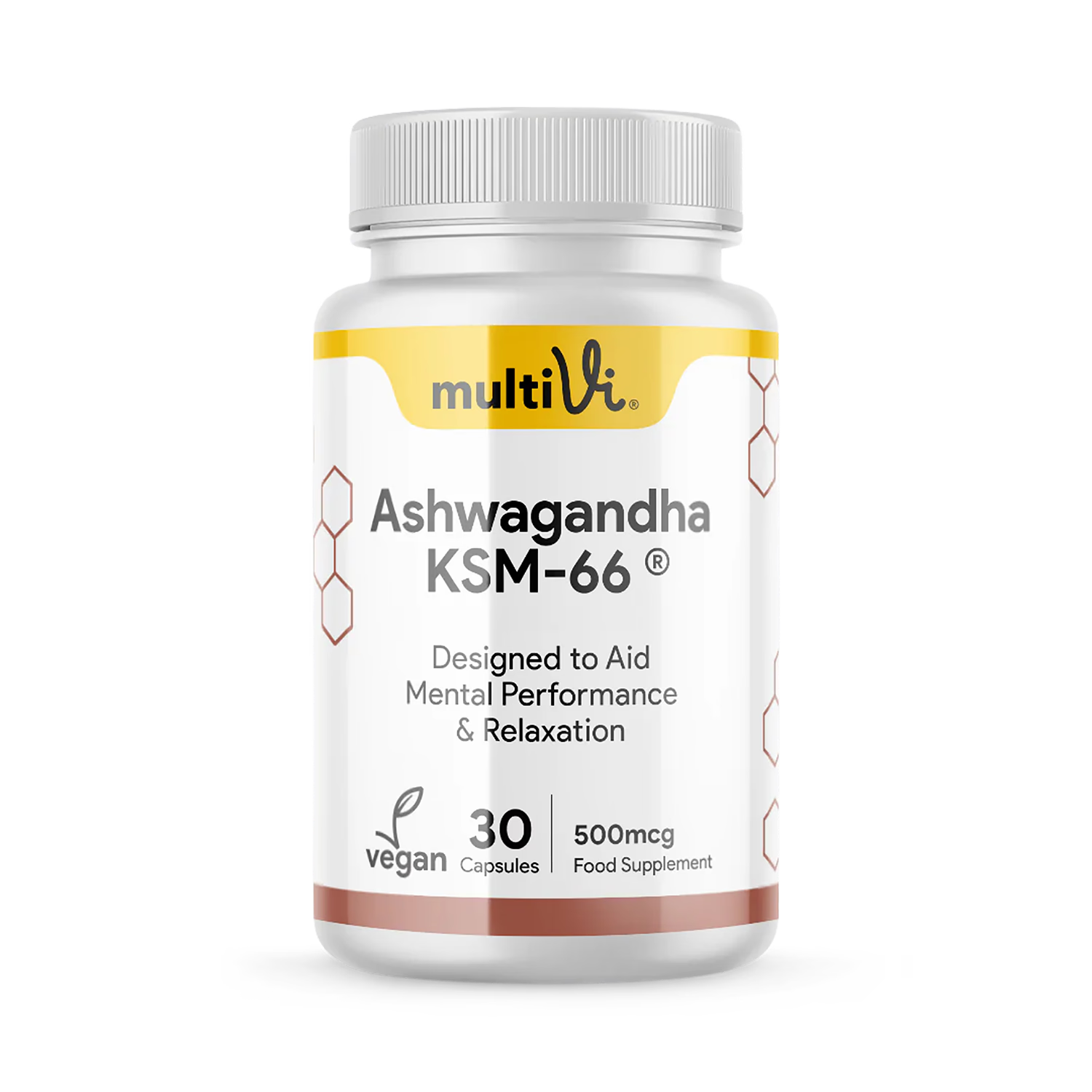 Multivi Ashwagandha Capsules 500mg supplement, UK version