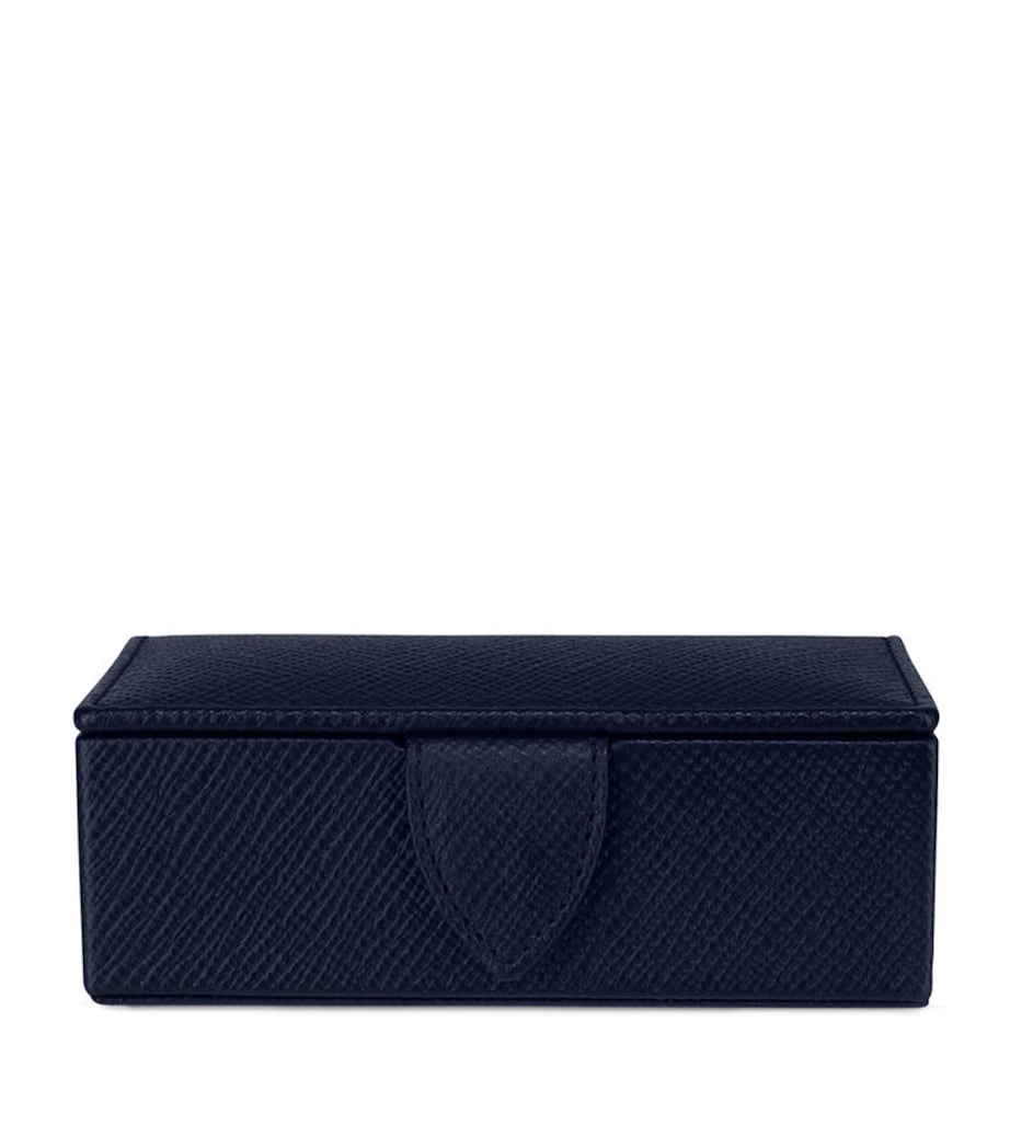 Smythson leather Panama cufflink box, UK version