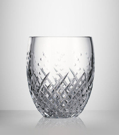Kristall-Champagnerkühler mit Karo- und Olivenschliff, 19 cm Höhe