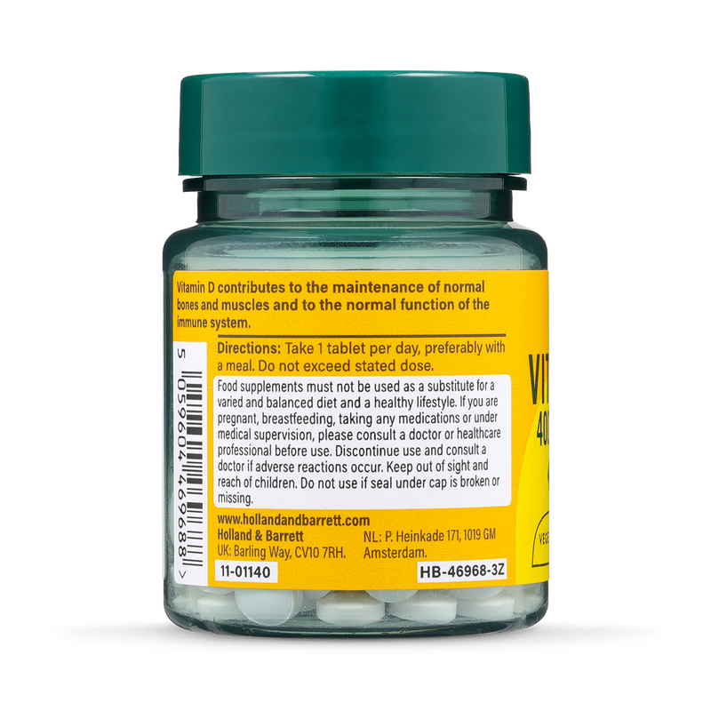Holland & Barrett Vitamin D3 400IU 90 Tablets, UK version