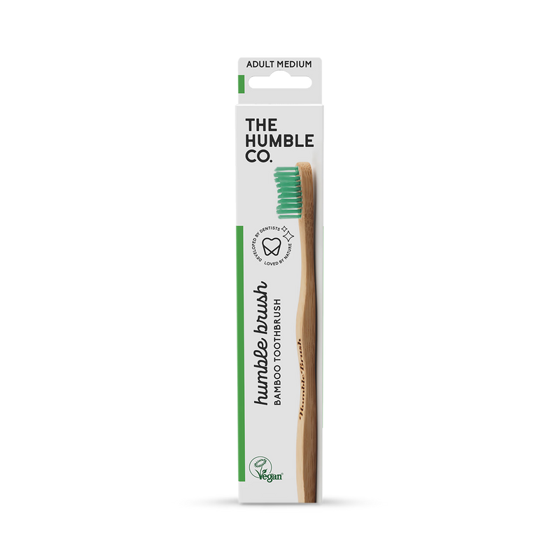 Humble Bamboo Adult Medium Bristle Toothbrush Blue Purple White or Green