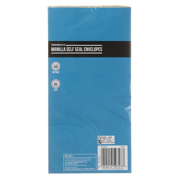 Sainsbury's Home DL Manila Self Seal Envelopes 50pk