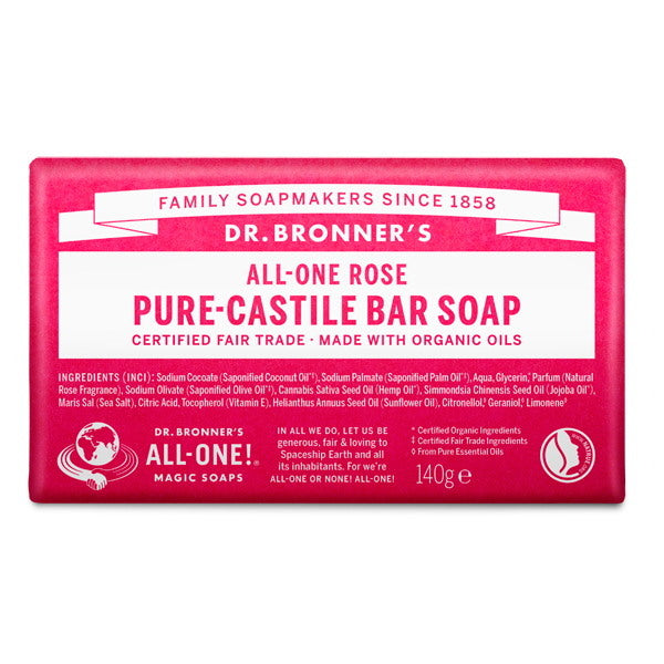 Dr Bronner Organic Rose Soap Bar - 140g GOODS Superdrug   