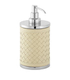 Riviere leather woven soap dispenser chromed brass finish, imported from the UK