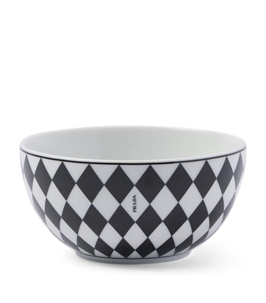 Prada porcelain chequerboard rice bowls 12cm, imported from the UK