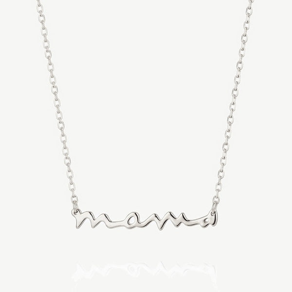 MUCHV Mama Script Necklace 44.5cm sterling silver - British product