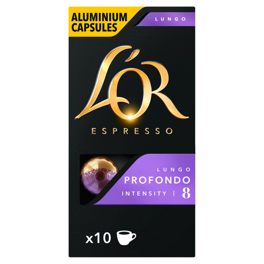 L'OR Espresso Lungo Profondo Coffee Pods x10 Intensity 8