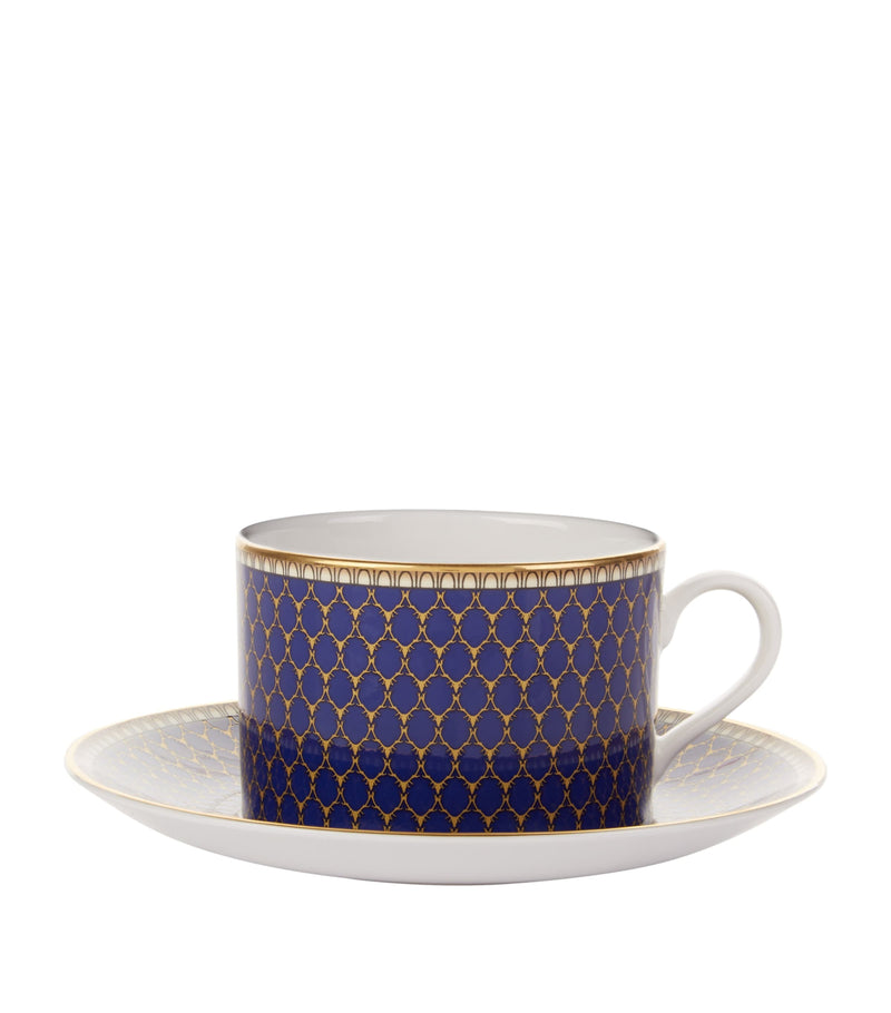 Halcyon Days Antler Trellis teacup and saucer, UK version