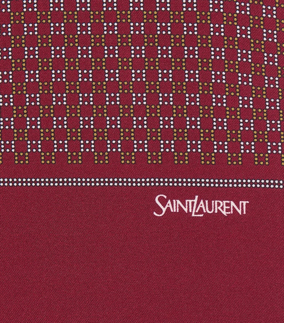 Saint Laurent silk twill scarf with dotted motifs 43x140cm - British product