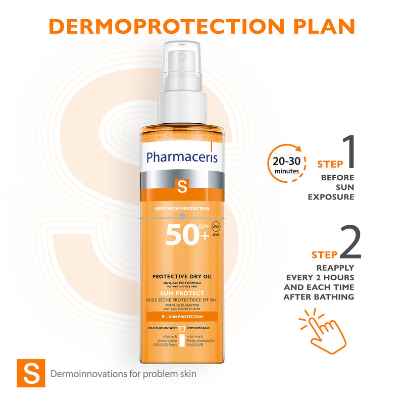 Pharmaceris protective dry oil SPF 50 200ml - British product