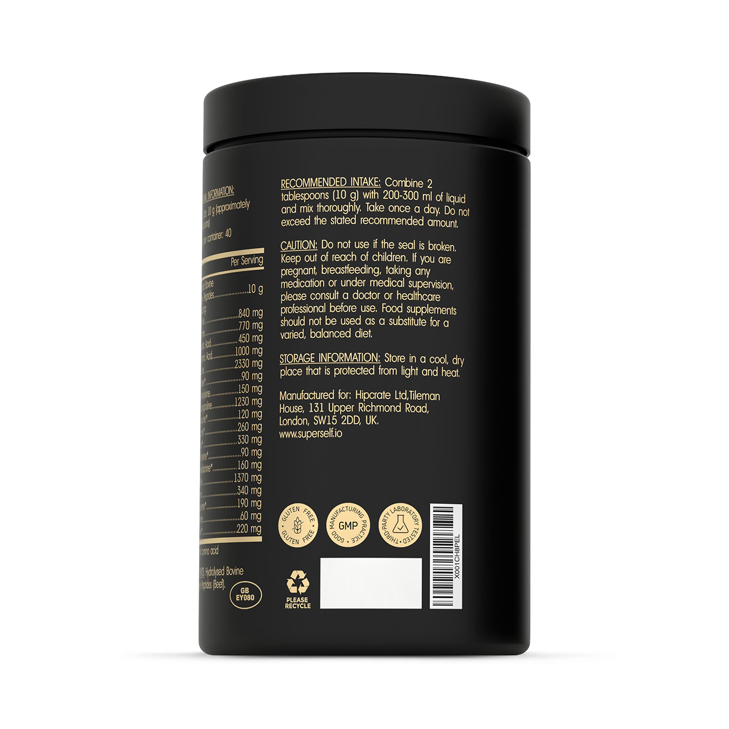 SuperSelf premium bovine collagen peptides powder 400g, imported from the UK