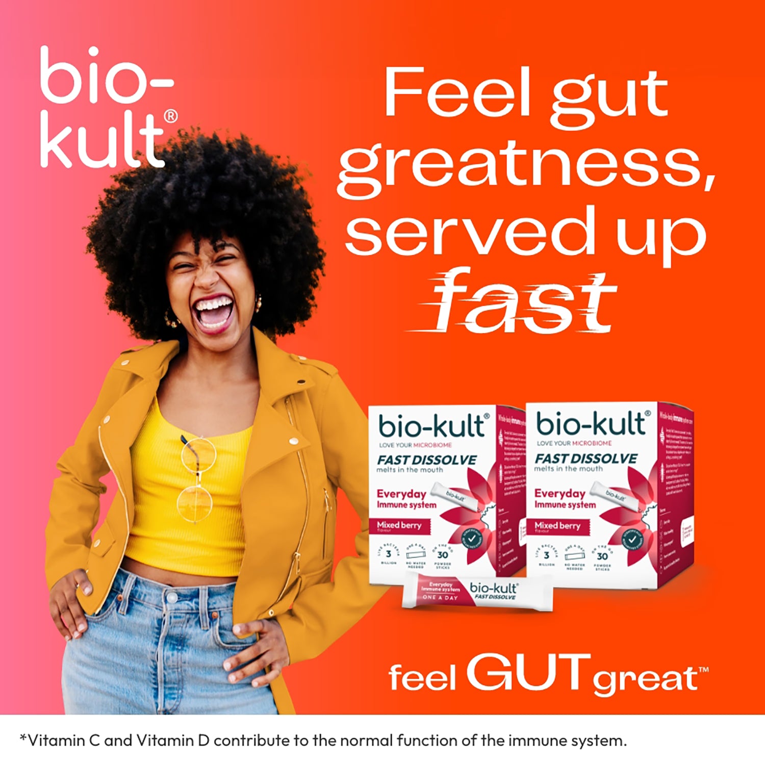 Bio-Kult probiotic powder sticks mixed berry 30 sachets - British product