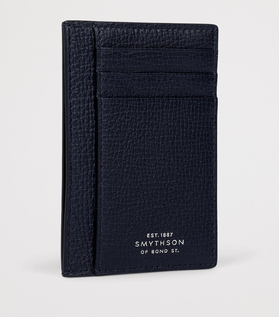 Smythson Ludlow calfskin card holder with silver-tone foil, imported from the UK