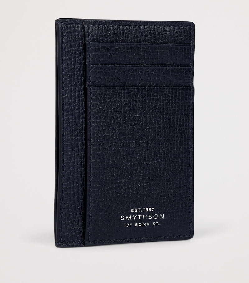 Smythson Ludlow calfskin card holder with silver-tone foil, imported from the UK