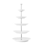 Royal Copenhagen white fluted 5-layer étagère cake stand, imported from the UK