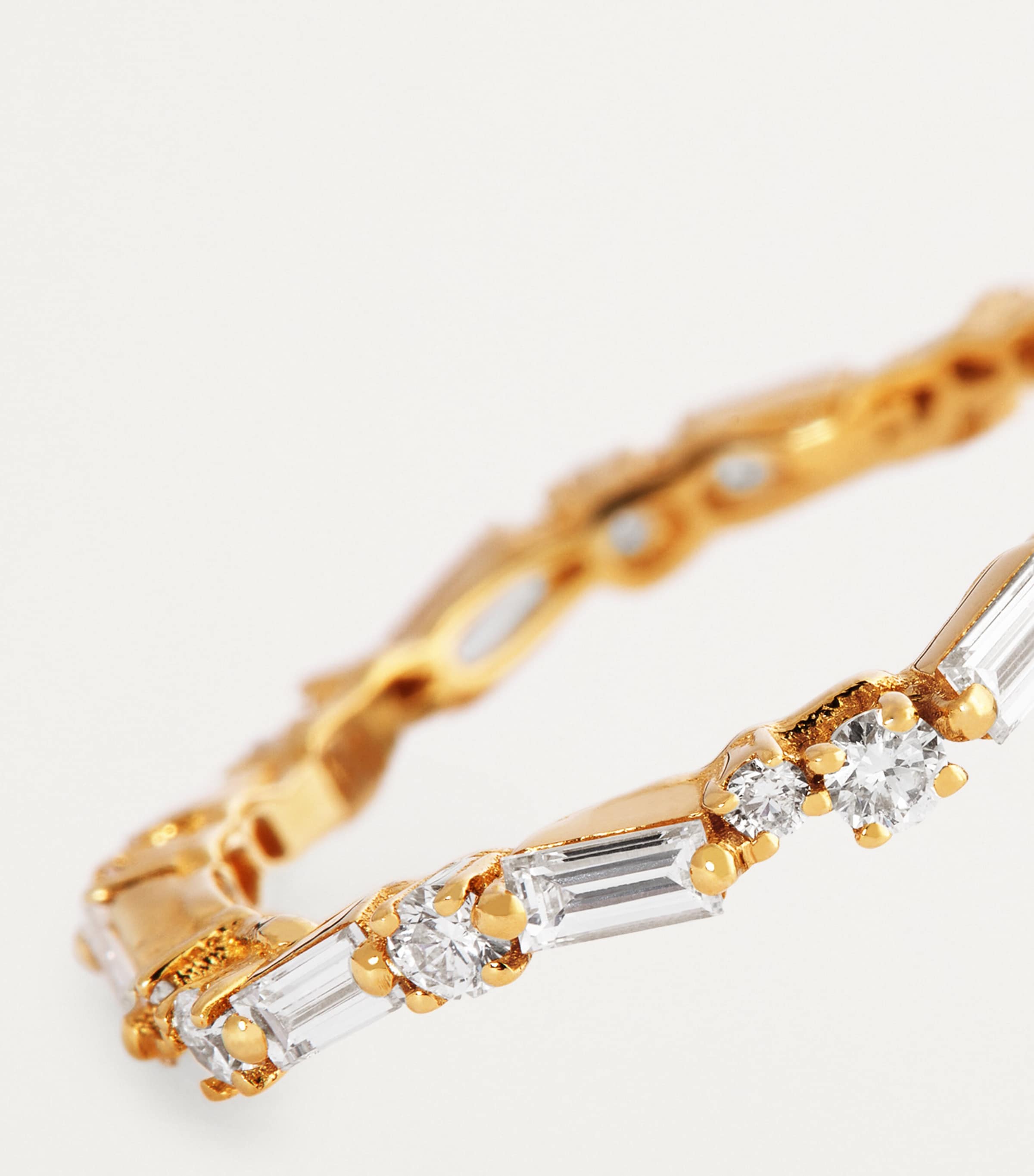Suzanne Kalan thin mix eternity ring yellow gold diamond, imported from the UK