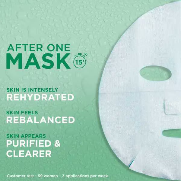 Garnier Moisture Bomb Green Tea sheet mask, UK version